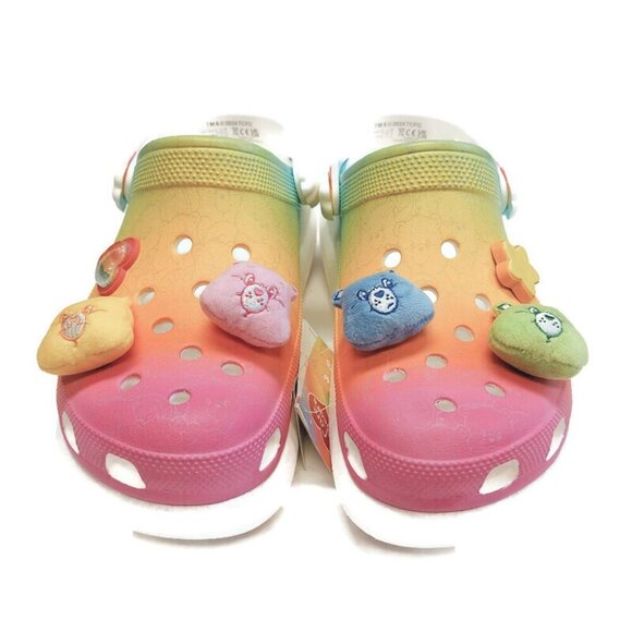 CROCS Care Bears Crush Slip On Clogs Mens Size 11 Womens 13 Shoes Rainbow White - Picture 11 of 11